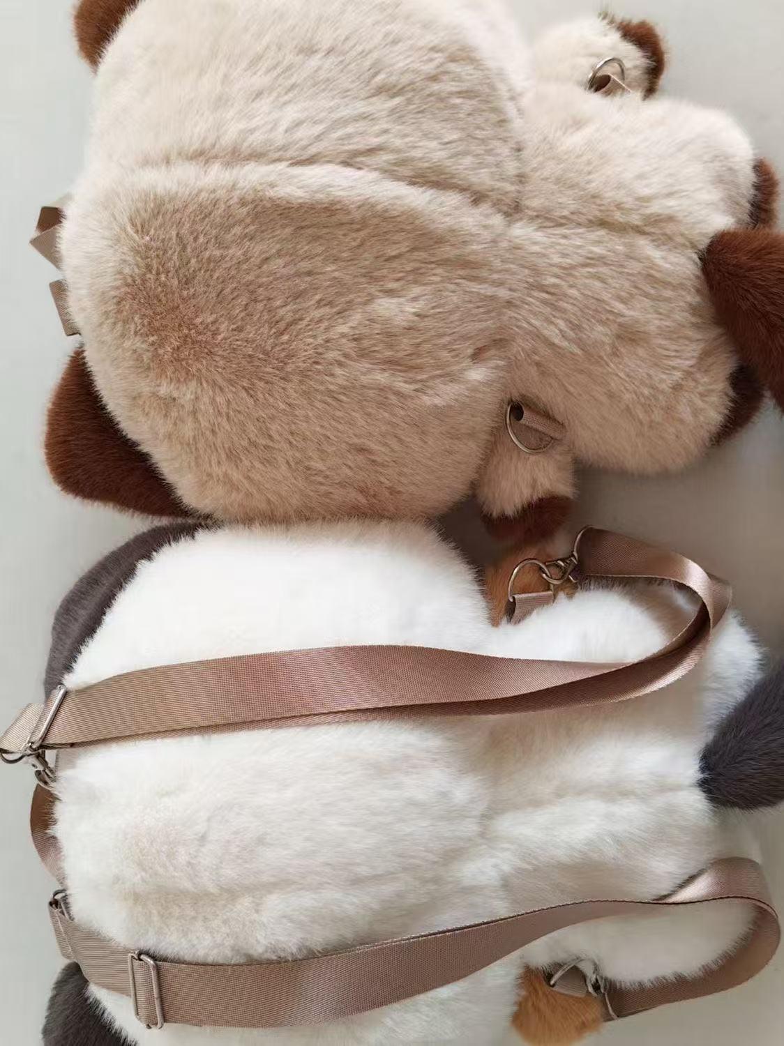 Cute Three-Color Cat Plush Backpack, Cat Stuffed Animal Shoulder Bag, Soft Birthday Gift for Kids Girls, Outing Present