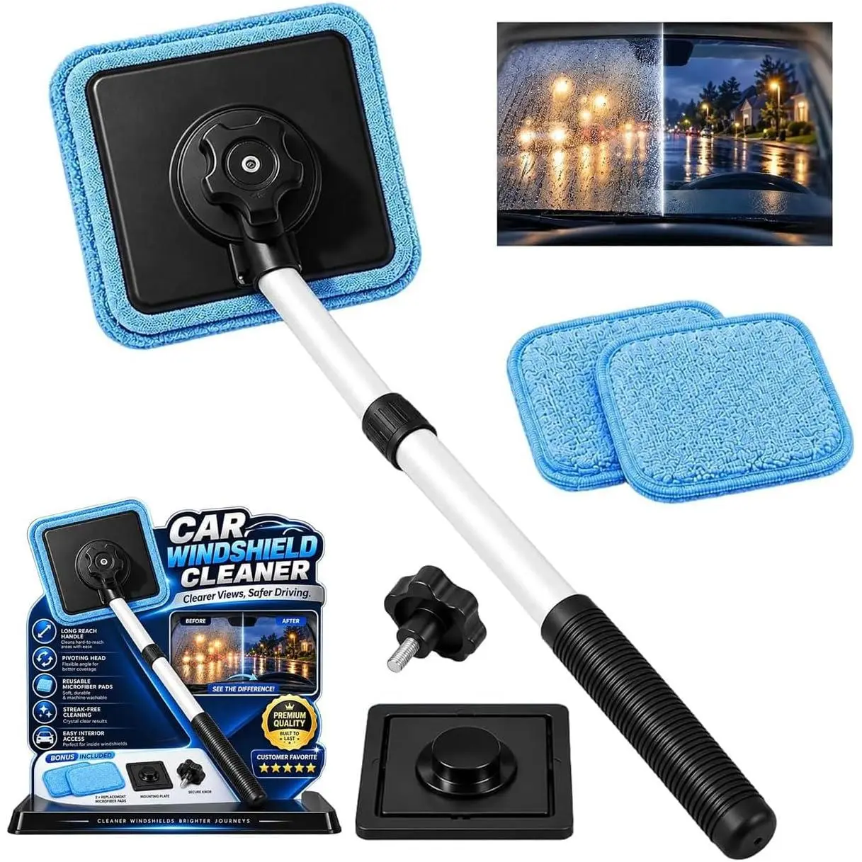 Dual Magnetic Car Windshield Cleaner, Magnetic Windscreen Cleaner