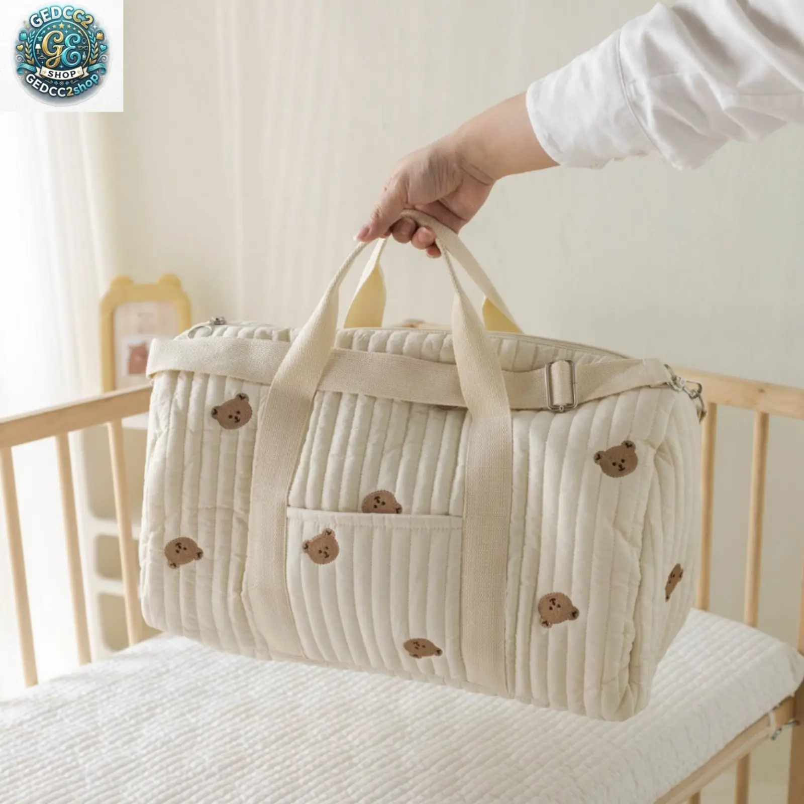 Women’s Embroidered Weekender Bag, Large Capacity Travel Duffel Bag with Shoulder Strap, Lightweight Carryall Handbag for Trips