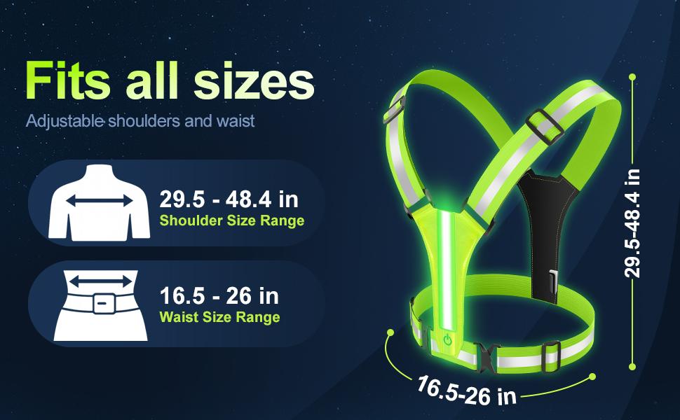 Reflective Vest For Running Gear – High Visibility Rechargeable Light Up Vest for Night Running, Cycling & Walking | Adjustable Safety Vest for Men & Women Reflective Vest For Running Gear – High Visibility Rechargeable Light Up Vest for Night Running, Cycling & Walking | Adjustable Safety Vest for Men & Women