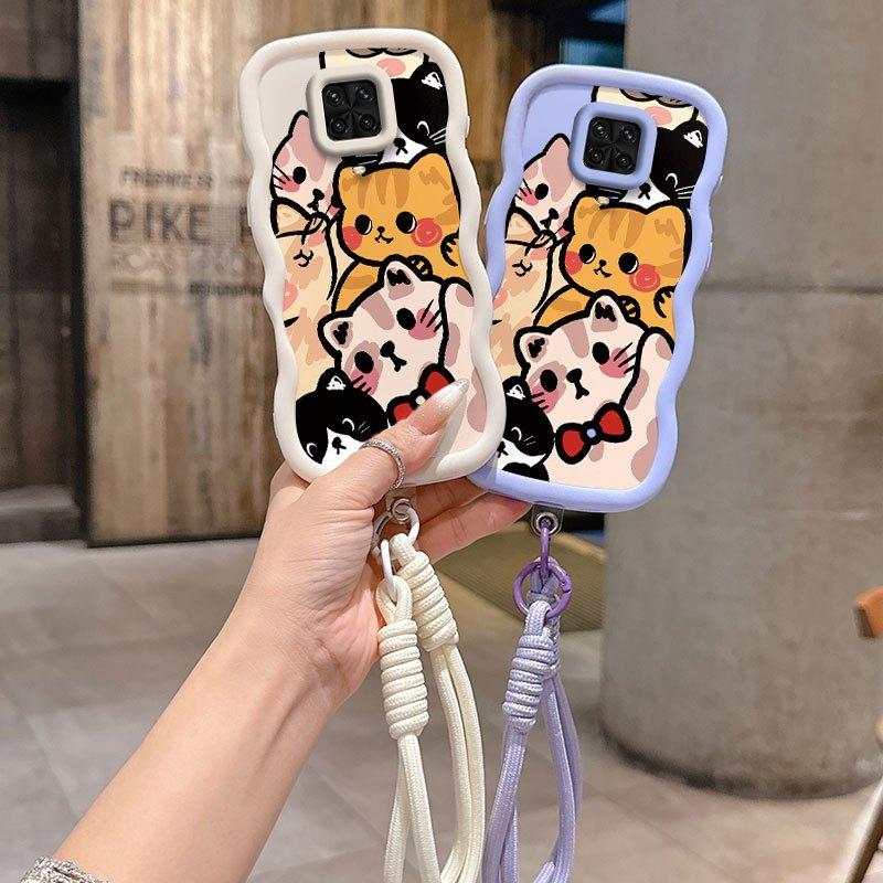 1 Piece Durable Note 9 Pro Max Flexible Cute kitten Case For Redmi Note 9 Pro Max Featuring Lightweight And Bracelet In Entertainment