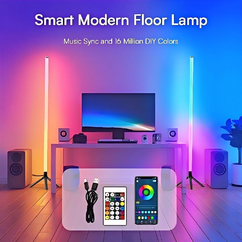 Smart RGB Gaming Ambient Light, Remote Control & USB Interface, APP Controlled, Tabletop Rhythm LED Lamp, Living Room Music Colorful Floor Lamp