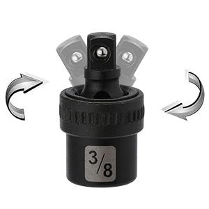 49 Pieces 3/8" Drive Impact Socket Set, 5/16"-3/4", 8-22MM, SAE/Metric, 6 Point, CR-V, Includes Extension Bar, Adapter, Universal Joint Hex Wrenches