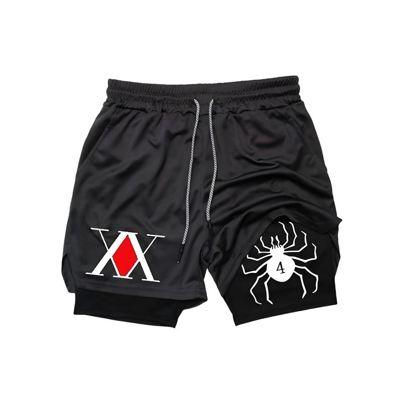 Regular Berserk Fit Comfy Breathable Hunter X Hunter Shorts for Daily Wear,Practicality Cycling Comfortable Fitness Graphical Charm Functional Durable