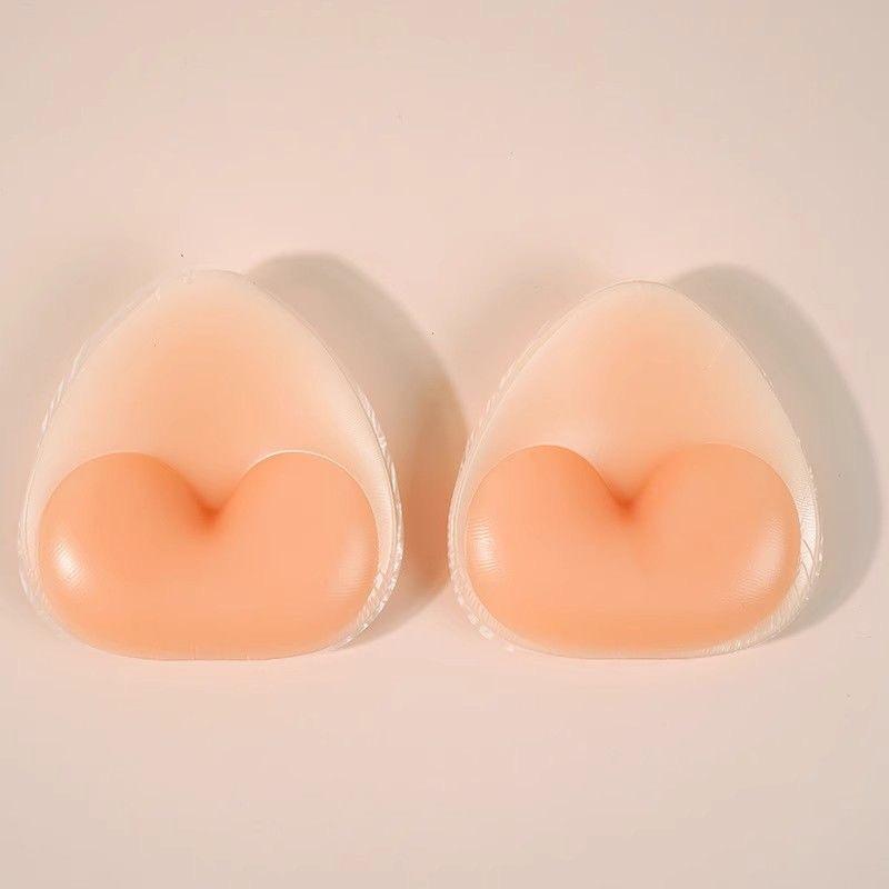 Women's triangular silicone bra inserts, push-up and waterproof, suitable for swimsuits, bikinis, sports bras, detachable