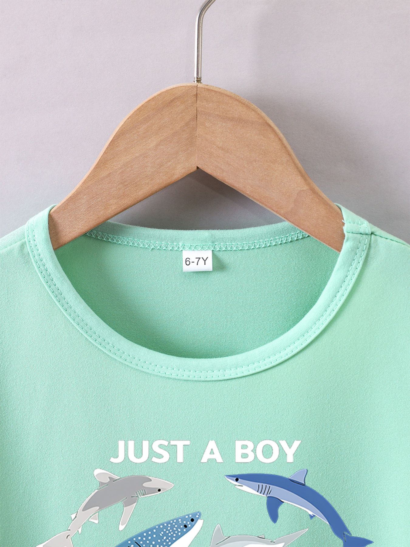 Boys' Summer Breathable & Comfortable "Ocean Animals" Cartoon Print (3-12Y) Casual Sports T-Shirt