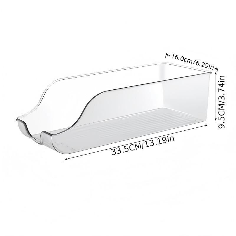 Clear Fridge Organizer Bins Space-Saving Stackable Storage Containers, Durable Acrylic Material for Soda Cans Energy Drinks, Angled Design Portable Organizer for Fridge Freezer Pantry Kitchen Countertop, Ideal for Home Office Party Drink Storage with Rand