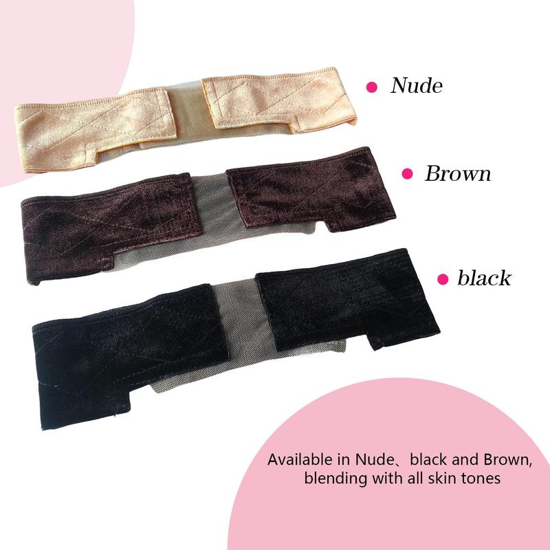 Adjustable Lace Wig Grip Band, Wig Grip Band for Lace Front Wigs, Wig Gripper with Ear-cutouts, Comfortable Breathable, Secure Glueless Velvet Headband, Headband Head Wrap