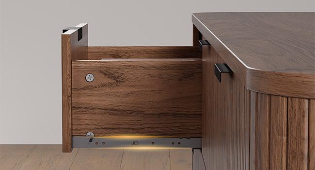 【Valentine's Day Gift】ONBRILL Fluted Dresser for Bedroom with 7 Drawers, 60 inch Chest of Drawers, Mid Century Modern Long Dressers with Curved Profile Design for Closet, Wood TV Stand for Living Room, Hallway