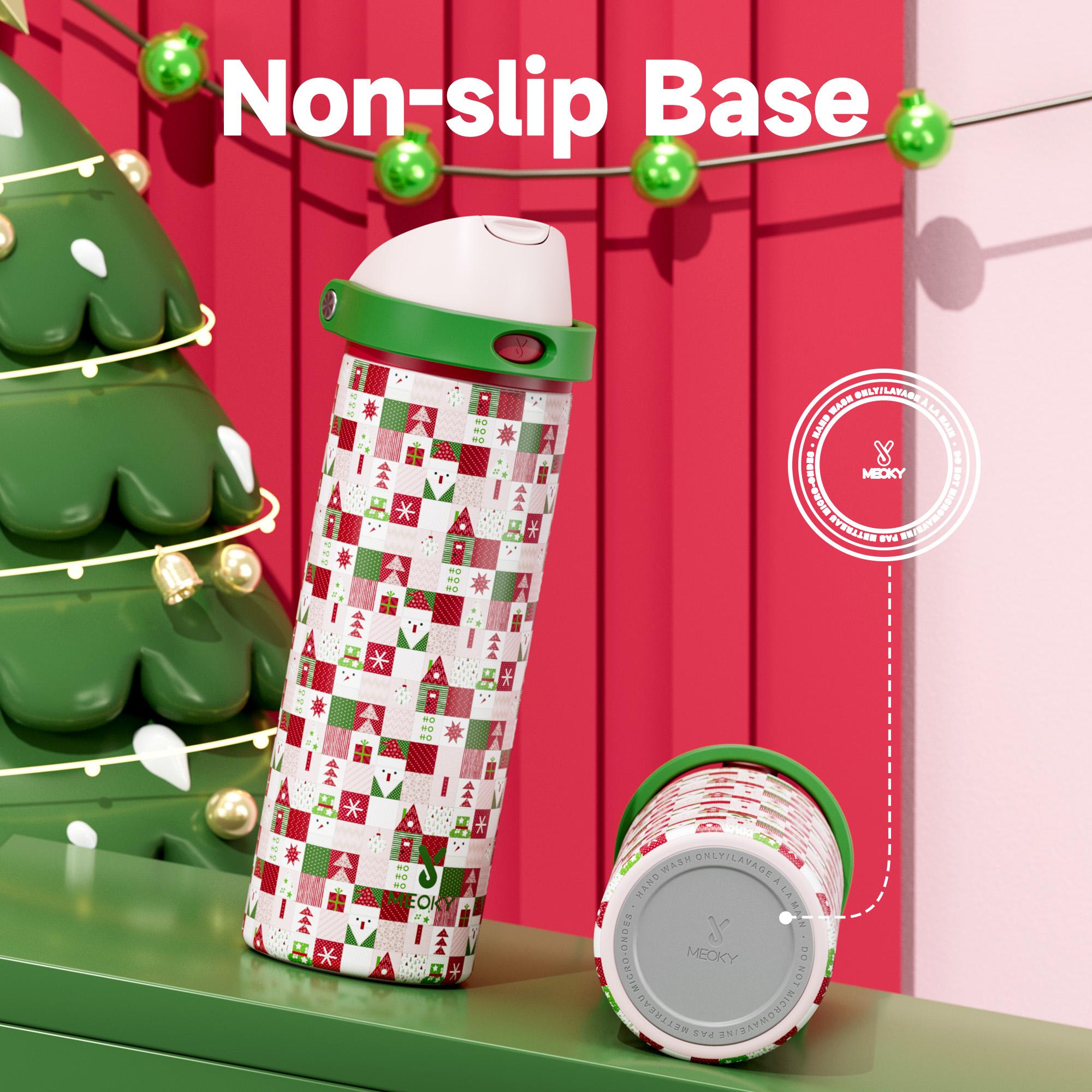 MEOKY 24/32/40oz Insulated Water Bottle, Hot Water Mug,2-in-1 Straw & Spout Lid, Leak-Proof, Non-Slip Base, BPA-Free,Perfect Gift for Travel, School, Office