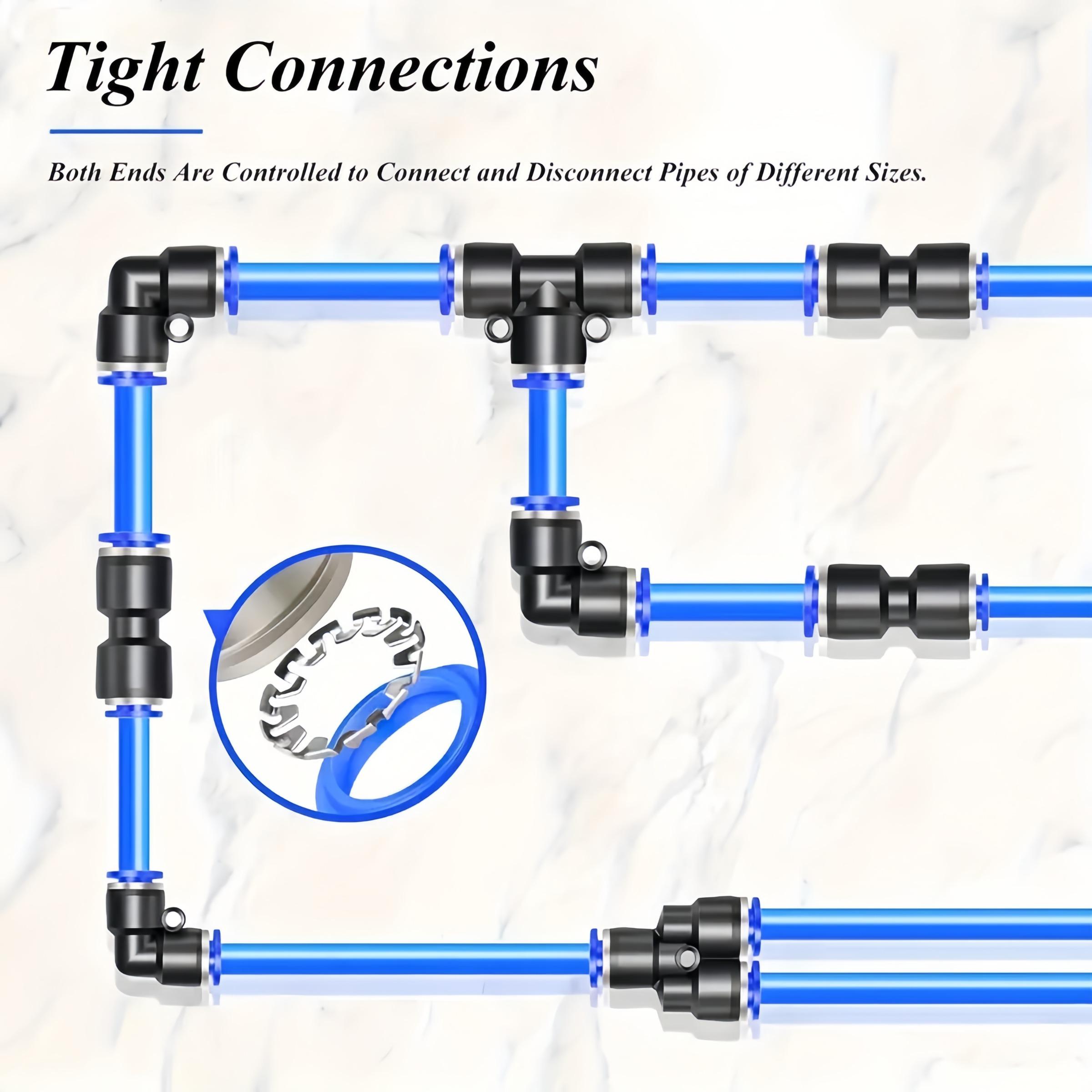 53-Piece Quick-Connect Fitting Set, Air Hose Fittings, Air Hose Connectors for 4mm/6mm/8mm Hoses, Efficient Coupling Solutions, Durable & Secure Fit
