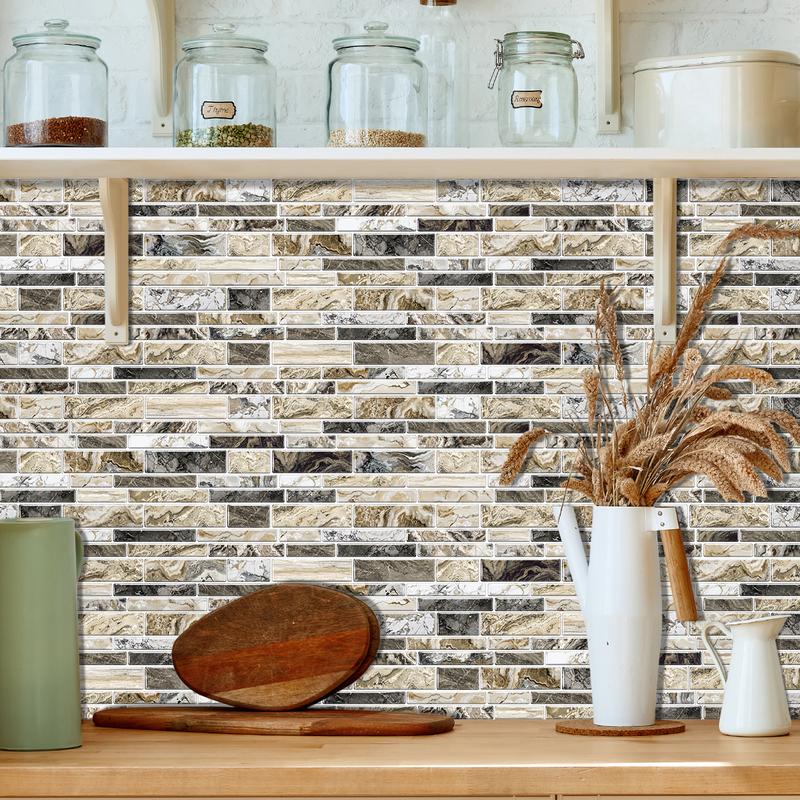 FLOLEOPA 48-Piece Peel-and-Stick Wall Decals Kitchen & Bathroom Splashback Protection Waterproof, Oil-Resistant, Heat-Resistant Ideal for Dining Rooms, Schools, and Office Wall Decor Marble Pattern Stickers, Tile Decals, Wall Panels FLOLEOPA 48-Piece Peel-and-Stick Wall Decals Kitchen & Bathroom Splashback Protection Waterproof, Oil-Resistant, Heat-Resistant Ideal for Dining Rooms, Schools, and Office Wall Decor Marble Pattern Stickers, Tile Decals, Wall Panels