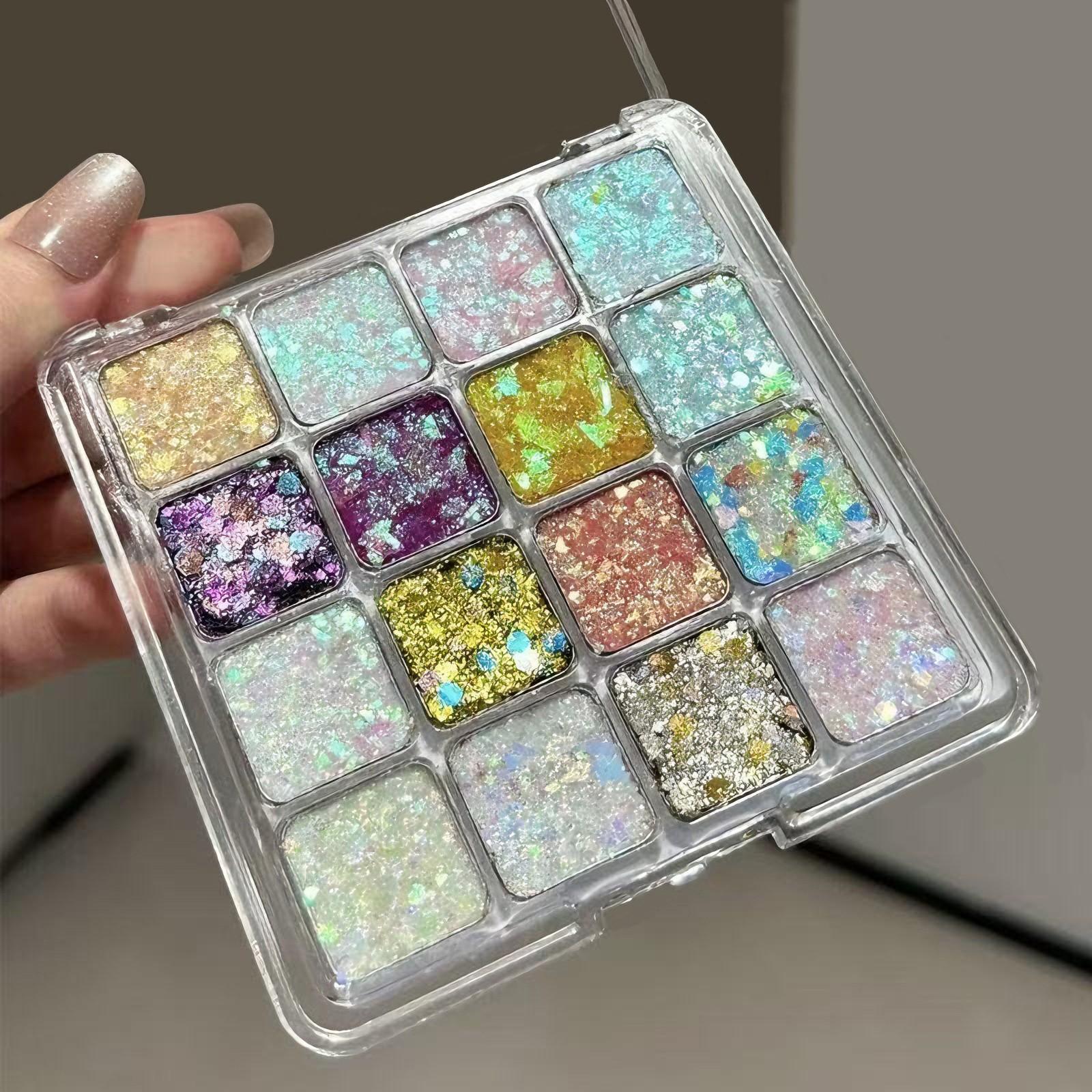 Get the Spotlight! Diamond Sparkle Eyeshadow Palette ✨ | 16 Dreamy Glitter Shades | Stage & Rave-Ready Looks! (Limited Edition!) #GlitterEyeshadowPalette #RaveMakeup #StageMakeup