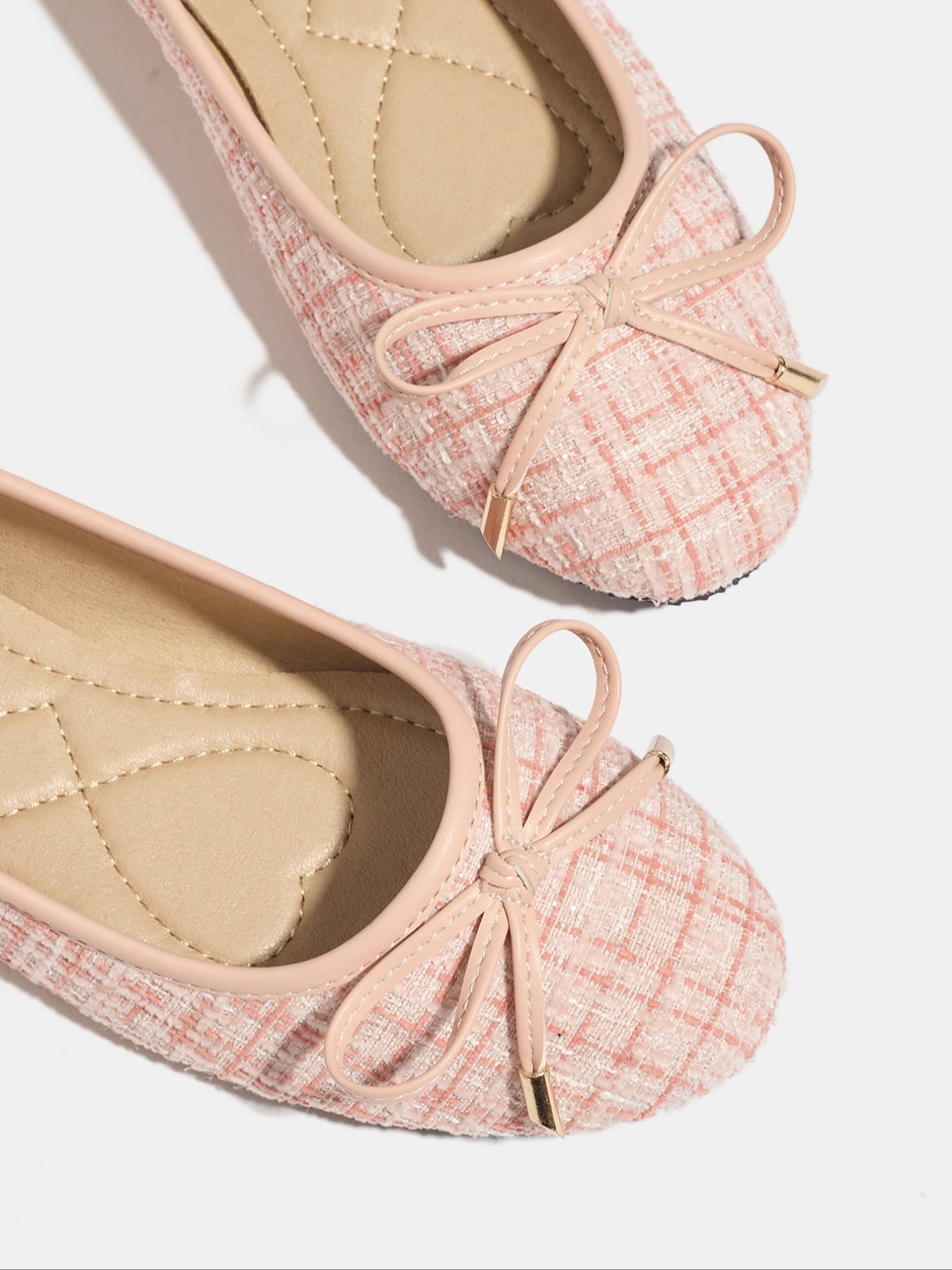 Women's Round Toe Slip-On Ballet Flats, Fashion Flat Shoes, Soft Sole Comfortable Casual Shoes, Elegant Bow Design, Perfect for Walking & Shopping