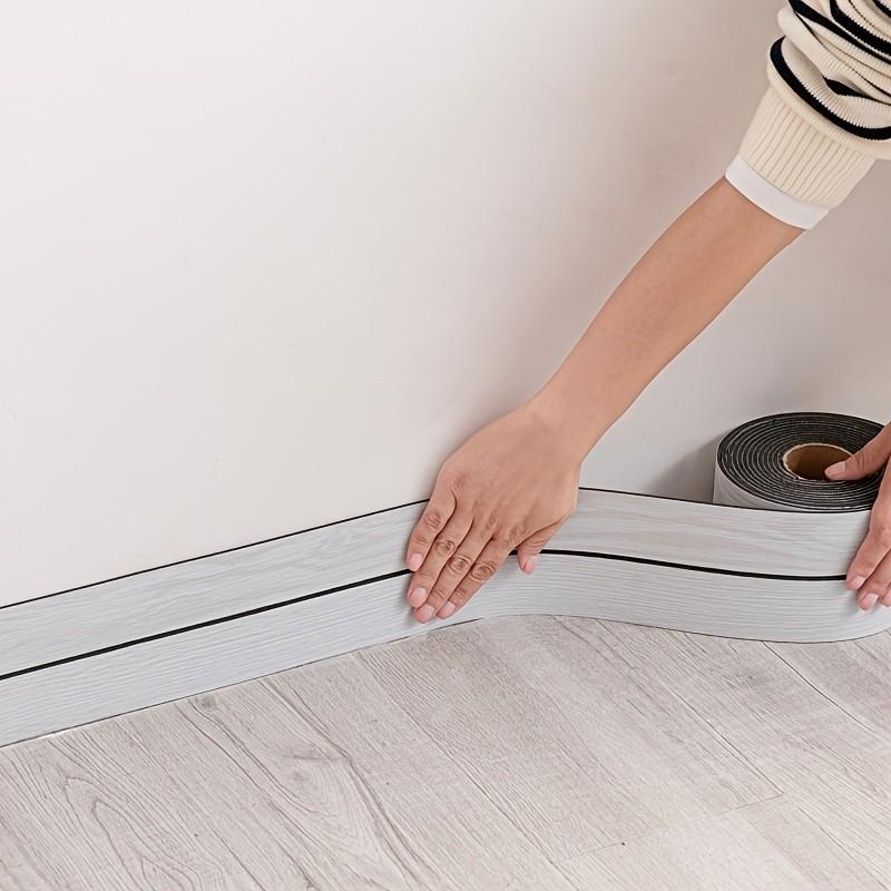 Self-Adhesive Baseboard Sticker Roll, Self Adhesive PVC, Ideal for Interior Walls, Door Frames, Ceilings, Floors, Bathrooms, Shower Areas, 118.11"x3.937"