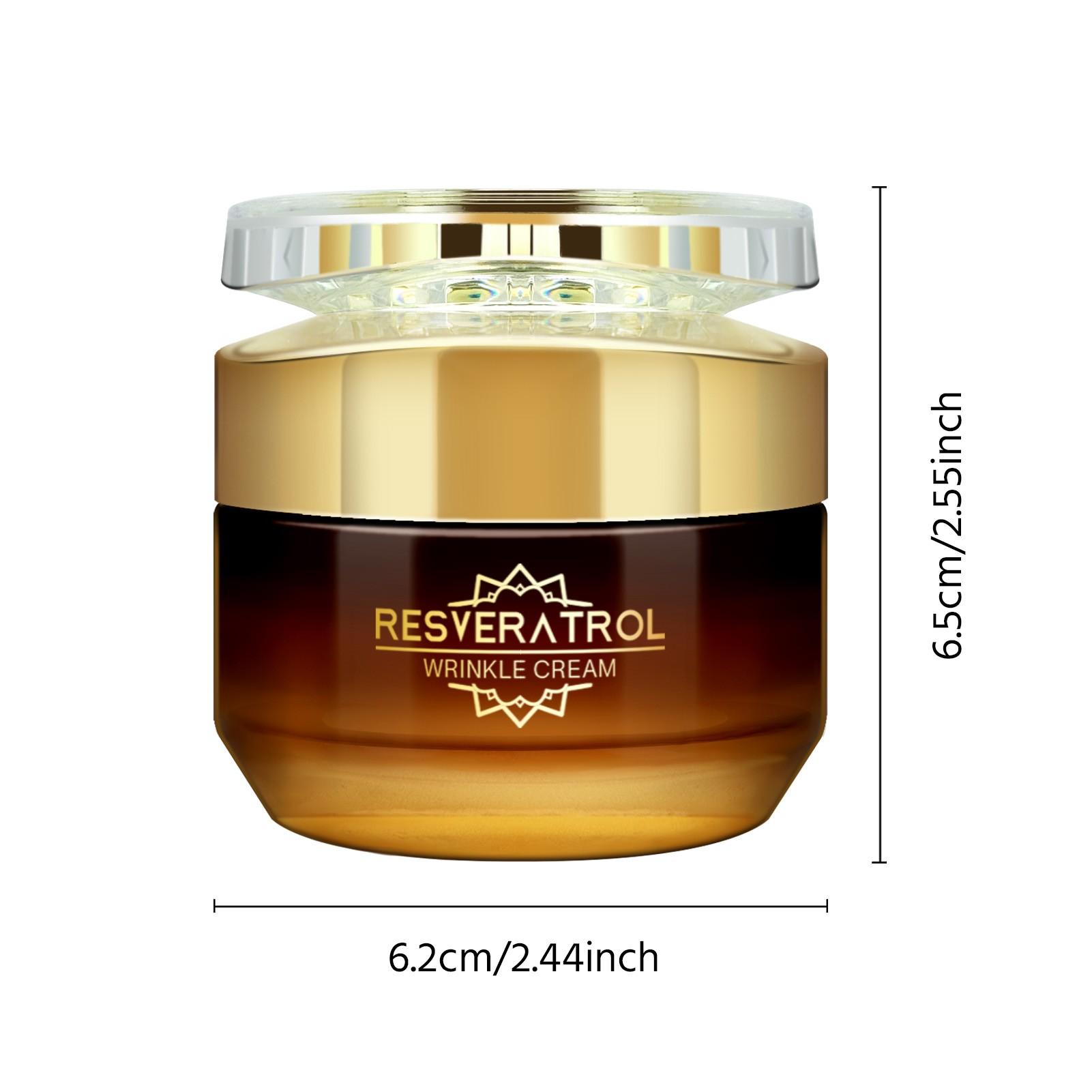 Resveratrol Cream 50g, Day Night Moisturizer with Vitamin E and Hyaluronic Acid, Nourishes Sensitive Skin, Suitable for All Types