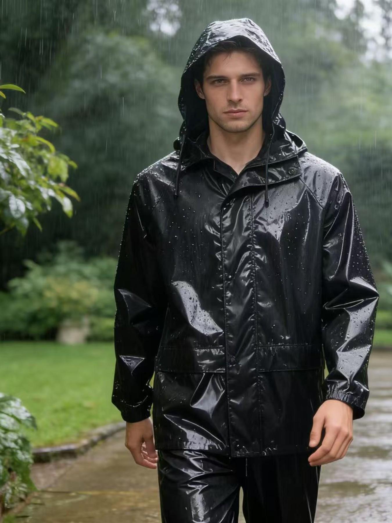 Unisex Raincoat Set, Durable Rain Suit, Separate Design, Jacket and Pants Combo, Windproof Waterproof Material, Ideal for Rainy Days, Rainy Season, Outdoor Walking, Light Outdoor Work