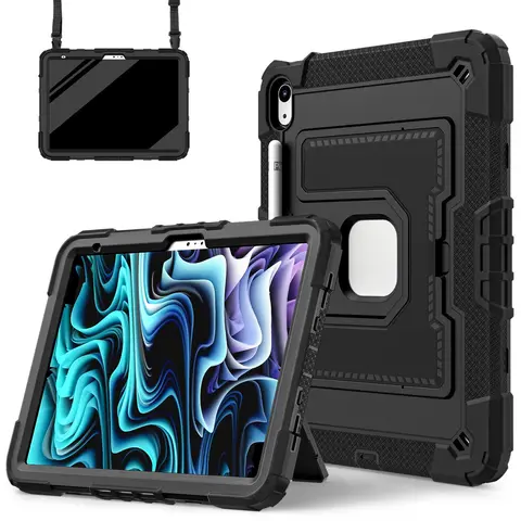 SPALLO for iPad (A16) 11th 11 Inch/10th Gen 10.9 Inch,Kids Friendly iPad Air M4 8th-4th & iPad Mini with Shoulder Strap/Pencil Holder,Heavy Duty Shockproof Cover, Tablet Case, for iPad Mini 7th/6th Gen 8.3"- Black, Ipad Accessories (Case Only)