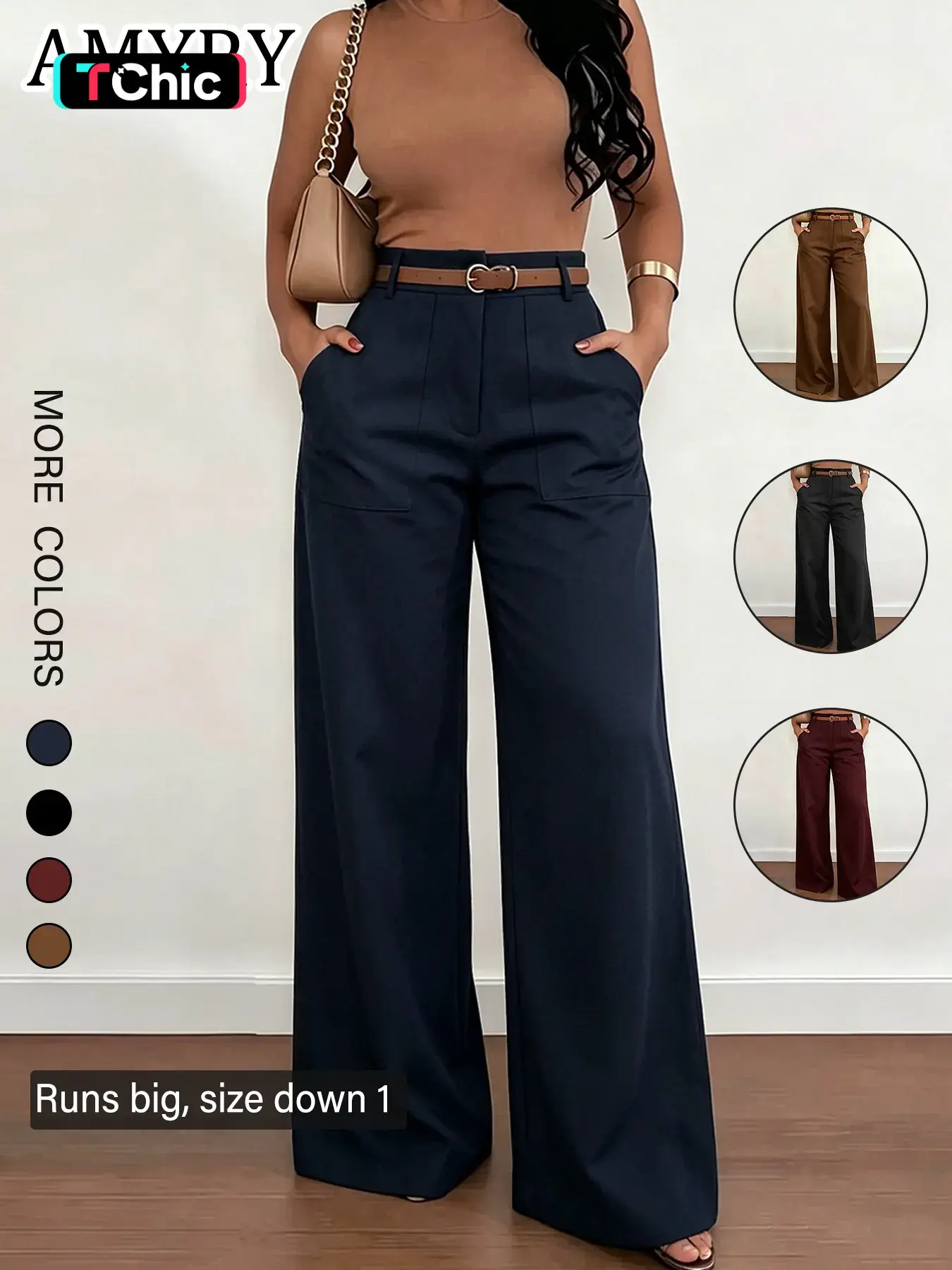 Women's High-Waisted Straight Leg Pants, Long Suit Pants, Breathable, Fashionable, Slimming, Office Wear, Spring New Arrival, Trouser