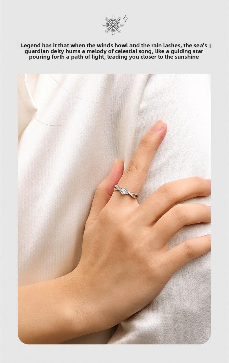 Garland Ball Diamond Ring, Double Row Hollow Six-Prong Inlaid Diamond, One-Carat Zirconia Ring for Women, Light Luxury Versatile High-End Ring