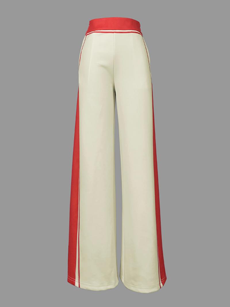 Women's Colorblock  Striped Print Wide Leg Pants, Casual Comfy Trousers for Daily Wear, Ladies Bottoms for All Seasons