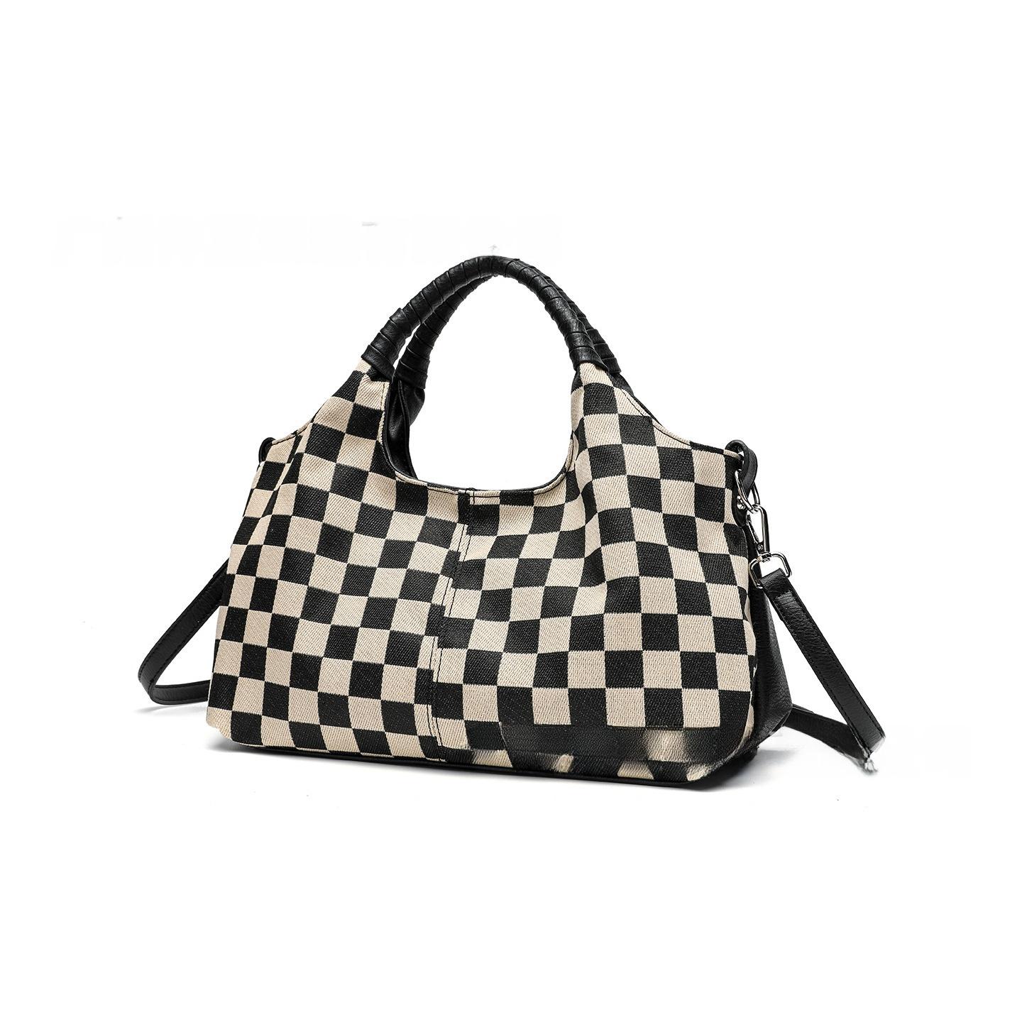 Viral Checkerboard Woven Hobo Bag, Old Money Quiet Luxury Shoulder Purse, 2-Color Casual Handbag with Detachable Strap
