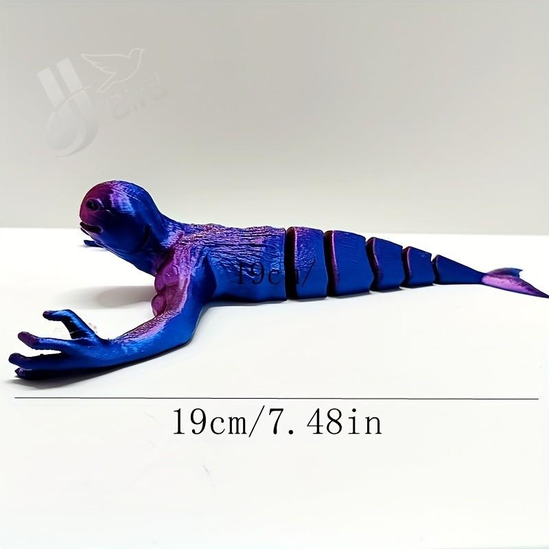 Jointed Shark Figure with Gradual Color Change, Poseable Arms, Nautical Theme Decor, Home Office Desk Ornament, Outdoor Plastic Ocean Monster Statue