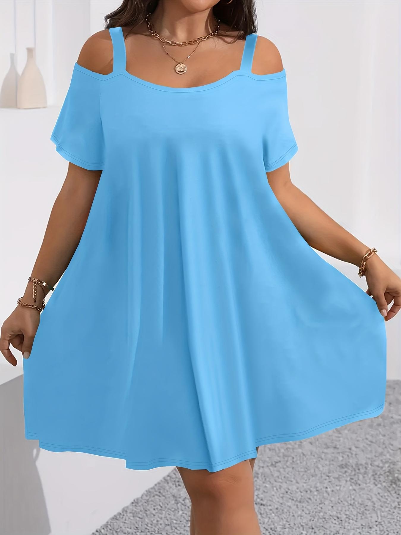 Plus Size Women's Round Neck Short Sleeve Shoulder Cut Out Fitted Casual Midi Dress, Comfortable Fabric, Perfect for Bridesmaids, Vacation, Travel Plus Size Women's Round Neck Short Sleeve Shoulder Cut Out Fitted Casual Midi Dress, Comfortable Fabric, Perfect for Bridesmaids, Vacation, Travel