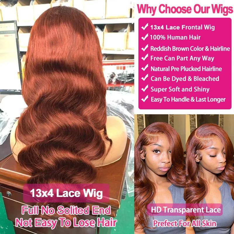 BLING HAIR Reddish Brown HD Lace Front Human Hair Wig PrePlucked 13x4 Colored Human Hair 13x6 Lace Front Wigs Body Wave Wig TikTokShopHolidayHaul