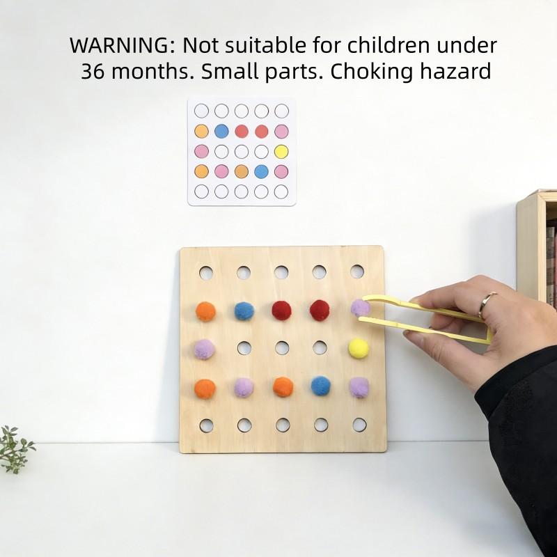 Montessori Wooden Color Sorting Bead Puzzle Stem Educational Toy, Shape ...