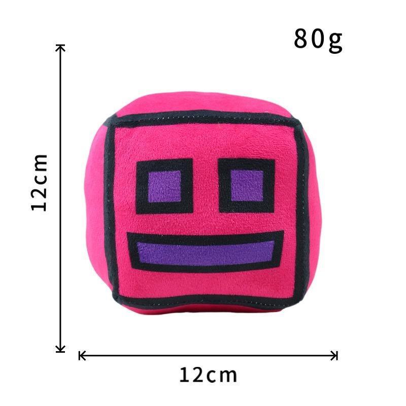Soft Geometry Dash Cube Plush Toy Set, Cute Game Character Stuffed Plushies, Lovely Room Decor, Funny Birthday Holiday Presents for Children & Game Fans