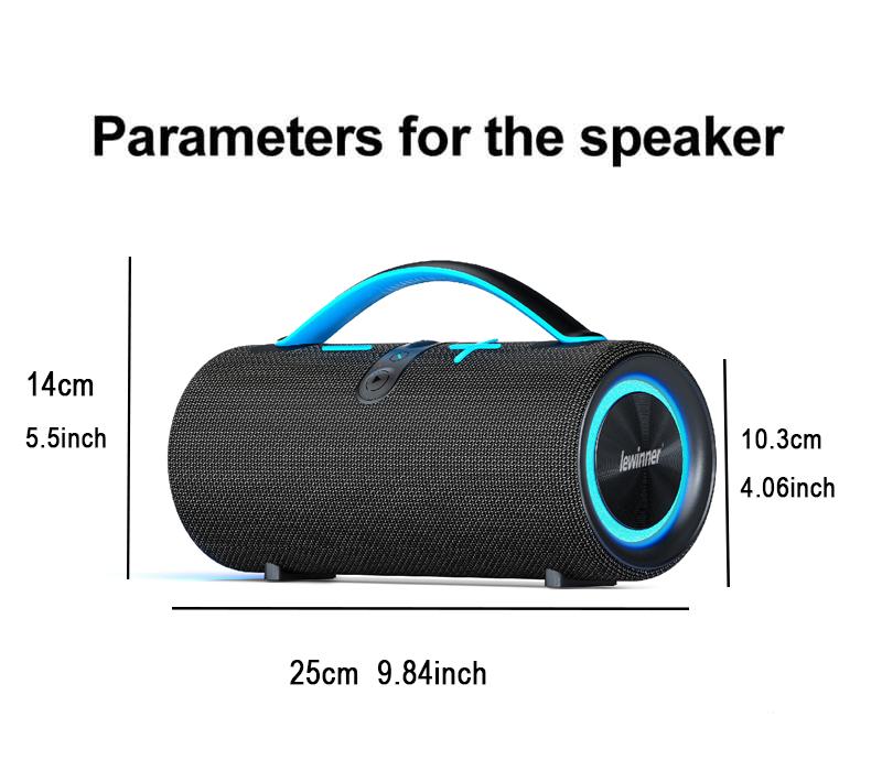 Lewinner Bluetooth Wireless Speaker, Listen to 150 Songs Continuously Without Stopping, TWS Pairing | 60W Dual Speakers | IPX5 Waterproof | Portable | Bass-Free Stereo Audio | RGB Lights | Outdoor | Christmas Gift | Smartphone Connectivity