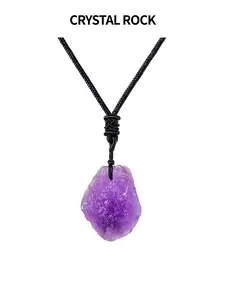 Crystal Raw Stone Pendant Necklace, Irregular Shape Crystal Jewelry, Spiritual Healing Meditation Yoga, Decorative Gift