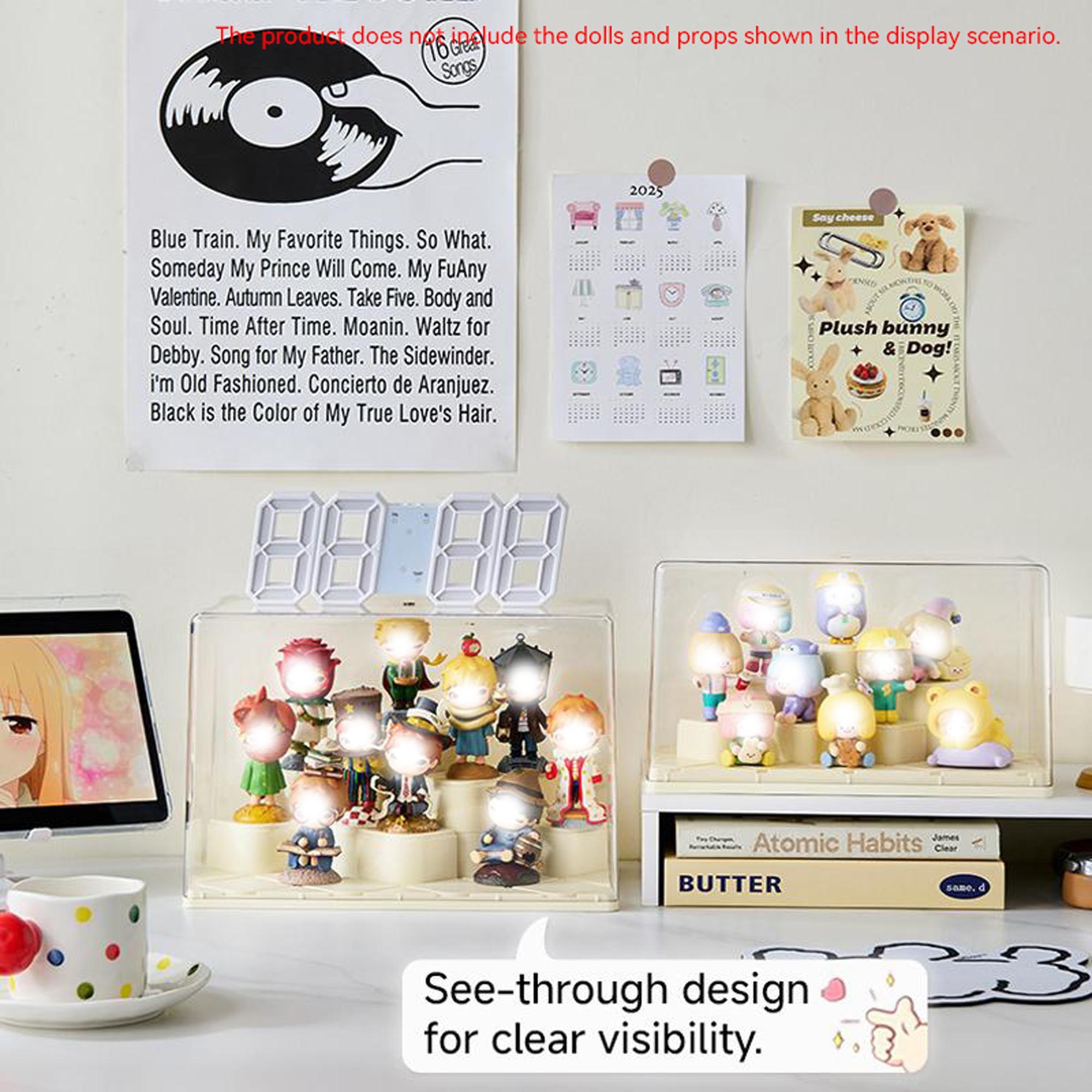 Transparent Display Storage Box, Dustproof Moisture-Proof, DIY Building Blocks Module, Stackable, Ideal for Figurines, Cosmetics, Jewelry