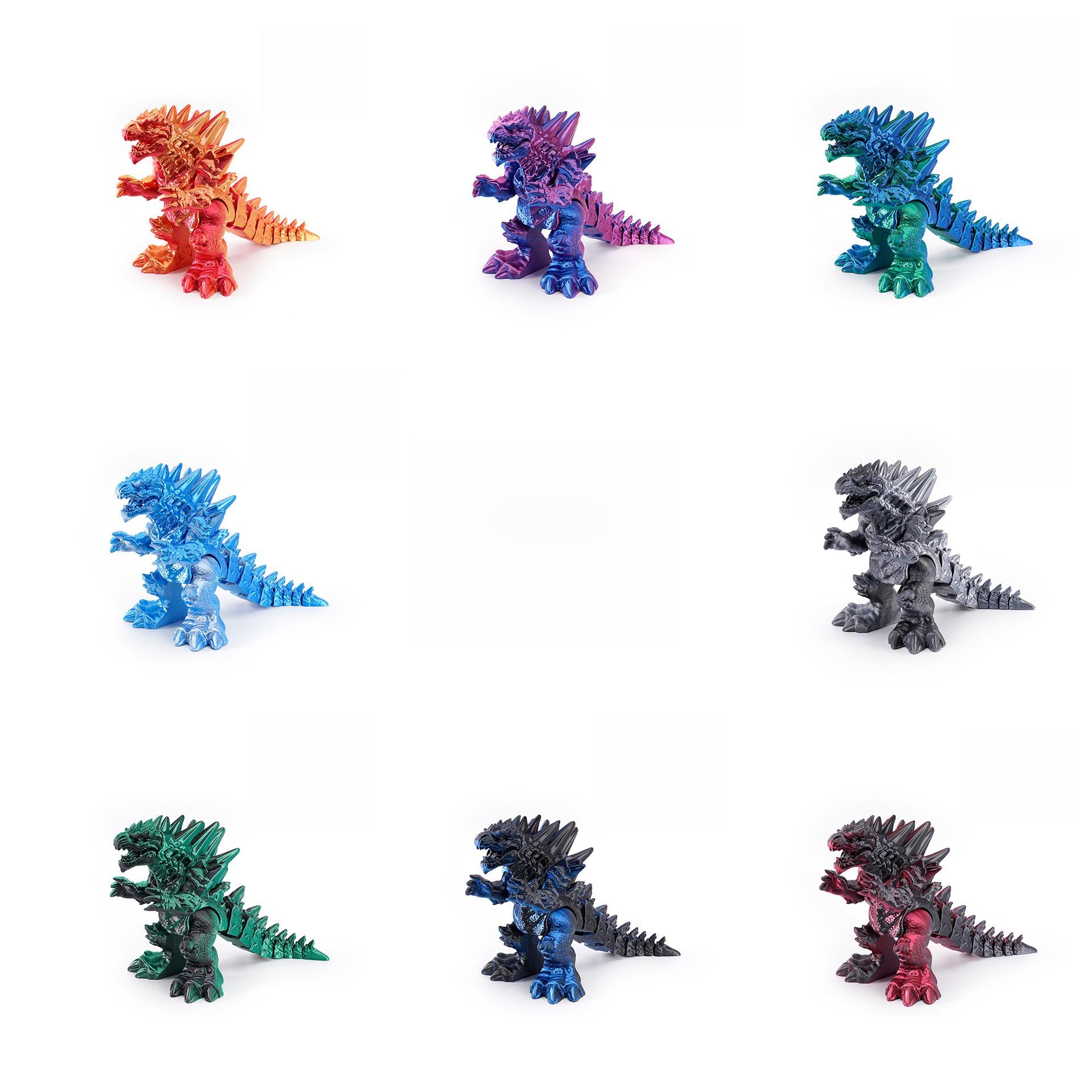 3D Printed Ice Godzilla Desktop Ornament, Transforming Figure Gift for Boys, Craftsmanship Toy, Trendy Collectible