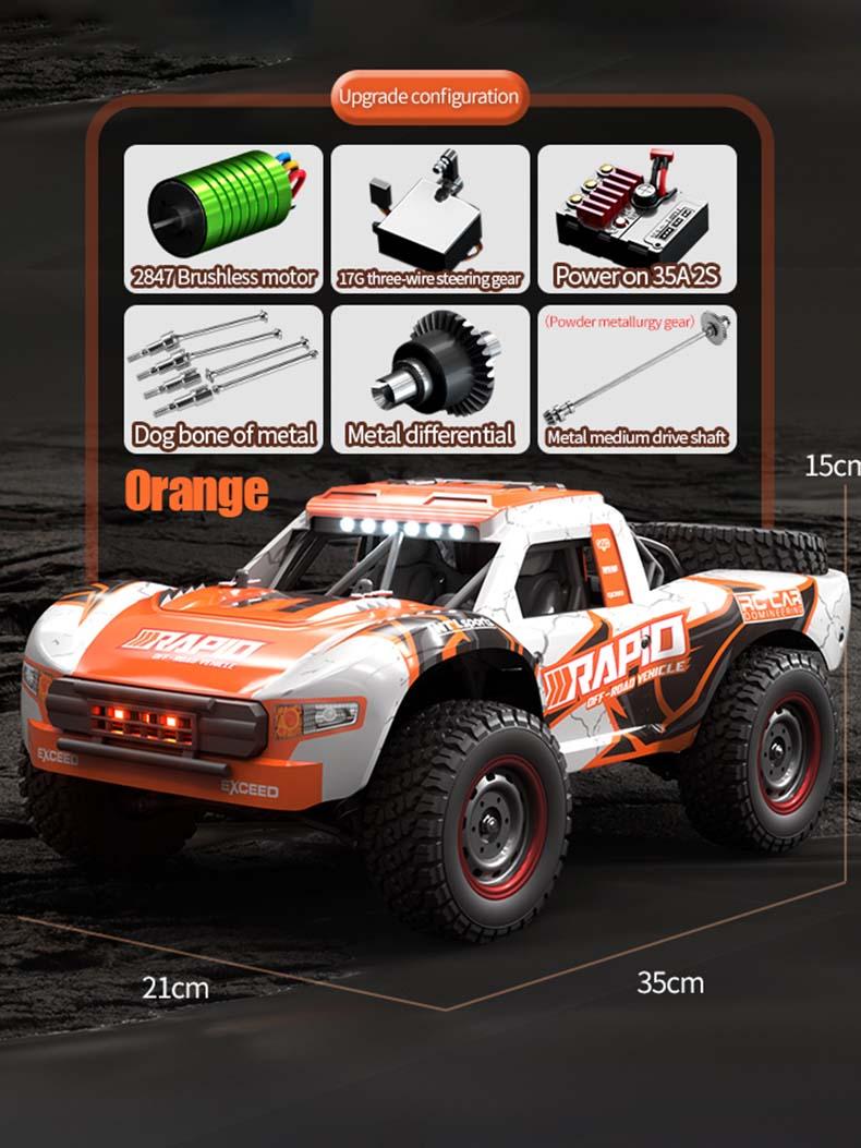 VISAS Remote Controlled Off-road Toy Car Q130, 1:14 70KM/H 4WD Highspeed rc- upgrades-Double Car Shell Competitive Brushless Motor RC Cars for Adults