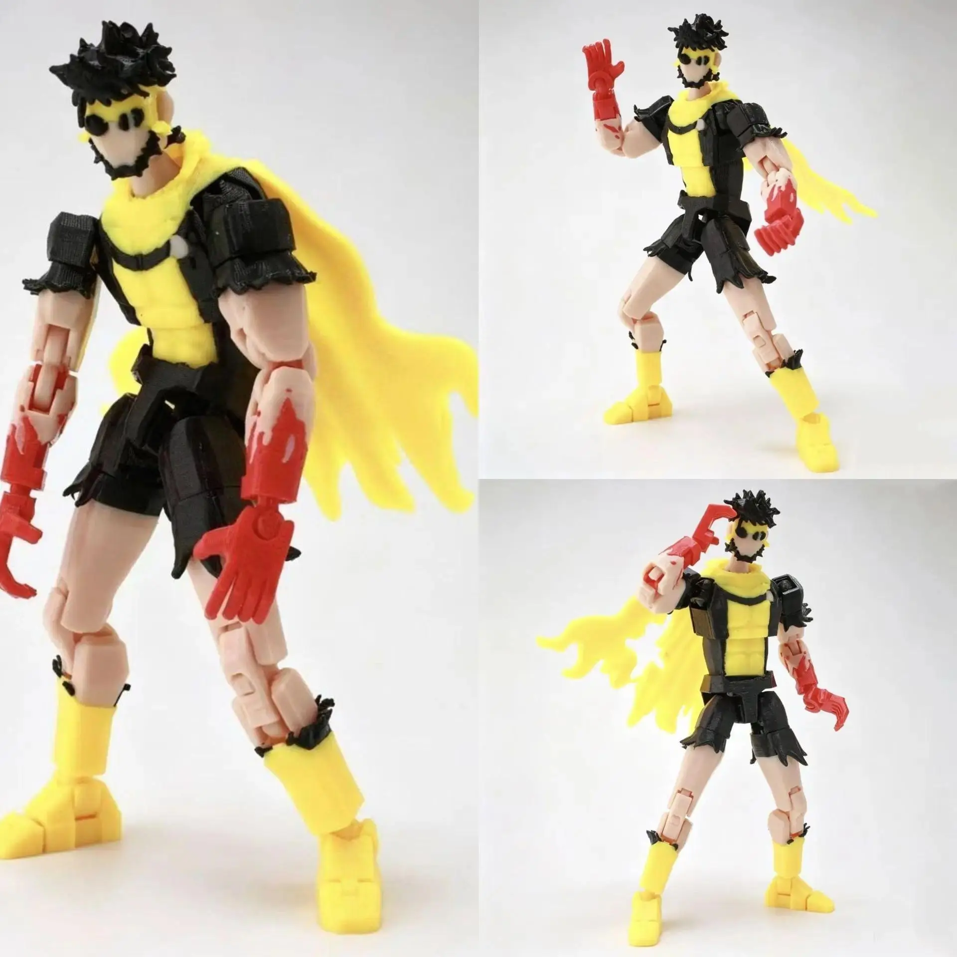 3D printed multi joint movable doll toy Invincible Young Hero 2.0 blue and black color figurine model finished ornament