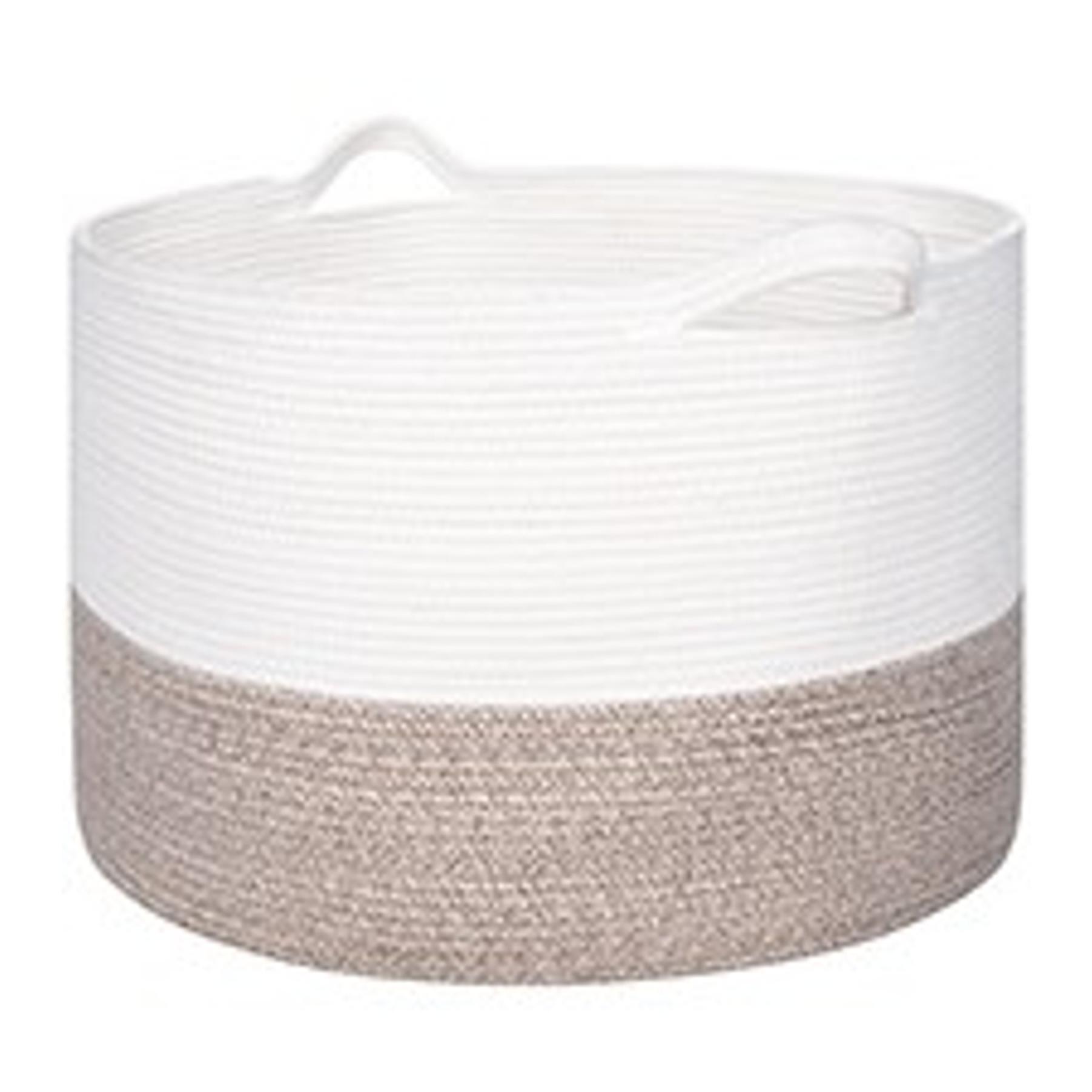Extra Large Cotton Rope Basket 22" x 14" - Toy Basket for Kids -Blanket Basket for Living Room - Woven Baskets for Storage