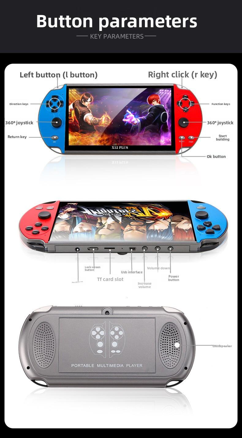 X12 PLUS Handheld Gaming Console, 7-inch Super Large Screen Game Console Handheld with NES, PSP and Arcade Simulators