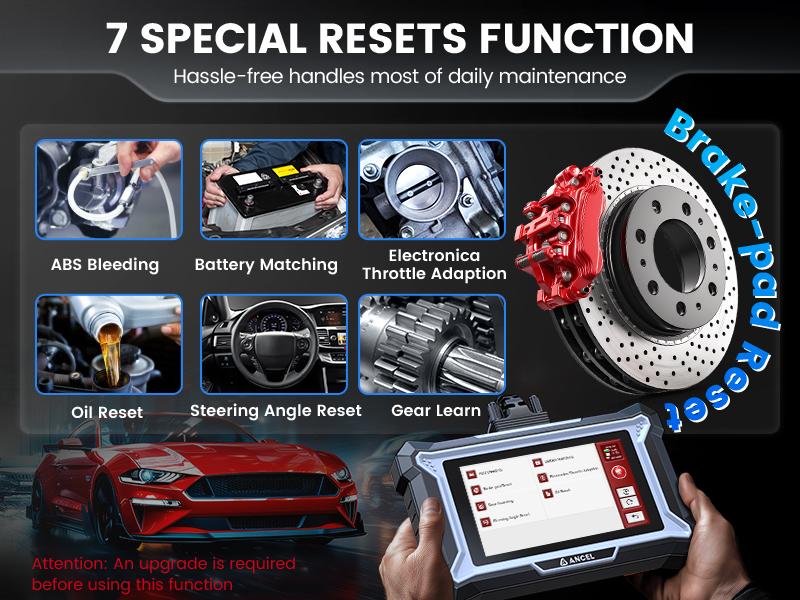 ANCEL DS100 OBD2 Scanner, Code Reader, Engine/Transmission/ABS/SRS Diagnostic Tool with 7 Special Functions, Touch Screen, Lifetime Free Updates, Customer Service