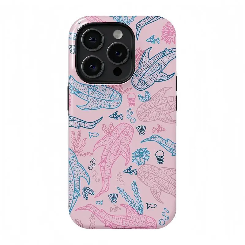 Whale Premium Shockproof Smartphone Case - Drop-Proof Protective Cover for iPhone 17 Pro Max, 16 Pro Max/Plus, 15, 15 Plus, 14, 13, Handheld Device Accessory, Ideal Girls' Gift