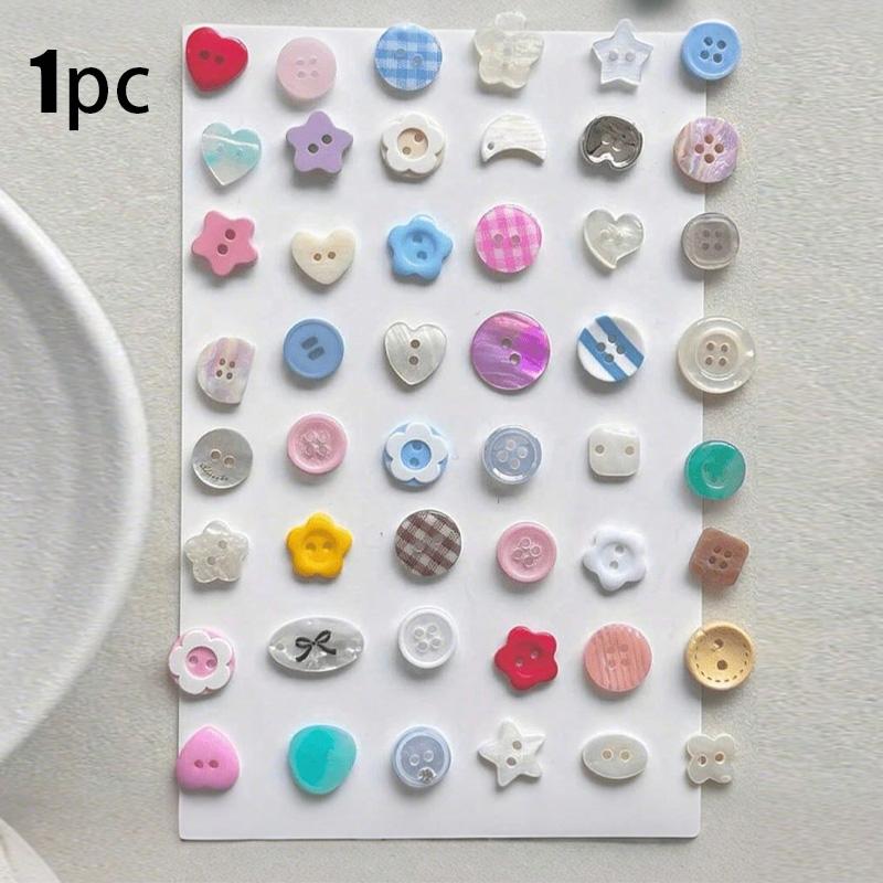 Colorful Plastic Buttons, Handmade Decorative Buttons, Sewing Accessories, Flat Embroidery Craft Buttons, Fashion Clothing Parts, DIY Projects