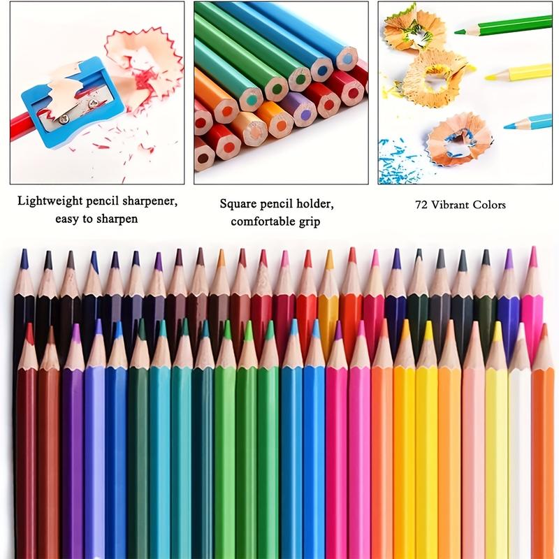Colored Pencils Set, 72pcs/box Professional Soft Core Oil-based Pencils for Artists and Student & Adult Coloring, Bulk Gift Set in Metal Storage Case