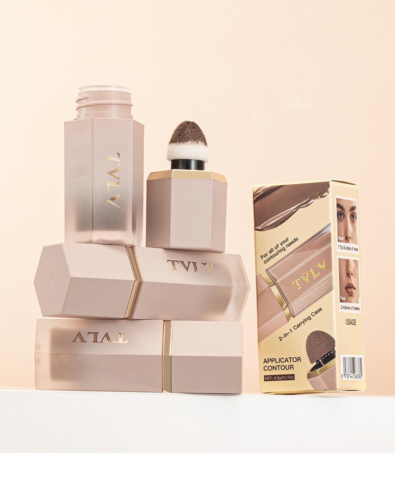 4-Color Face Contouring Liquid, Natural Highlighter, Bronzer, Waterproof Matte Finish, Multi-Functional Bronzing Makeup Stick, Long-Lasting Skin Brightener, Highlighting Stick, Contour Cheek