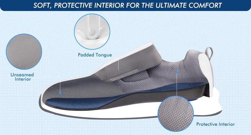 Ortho+rest Men Walking Shoes Edema Shoes for Swollen Feet Arch Support Sneakers Closed Runner Men's Casual