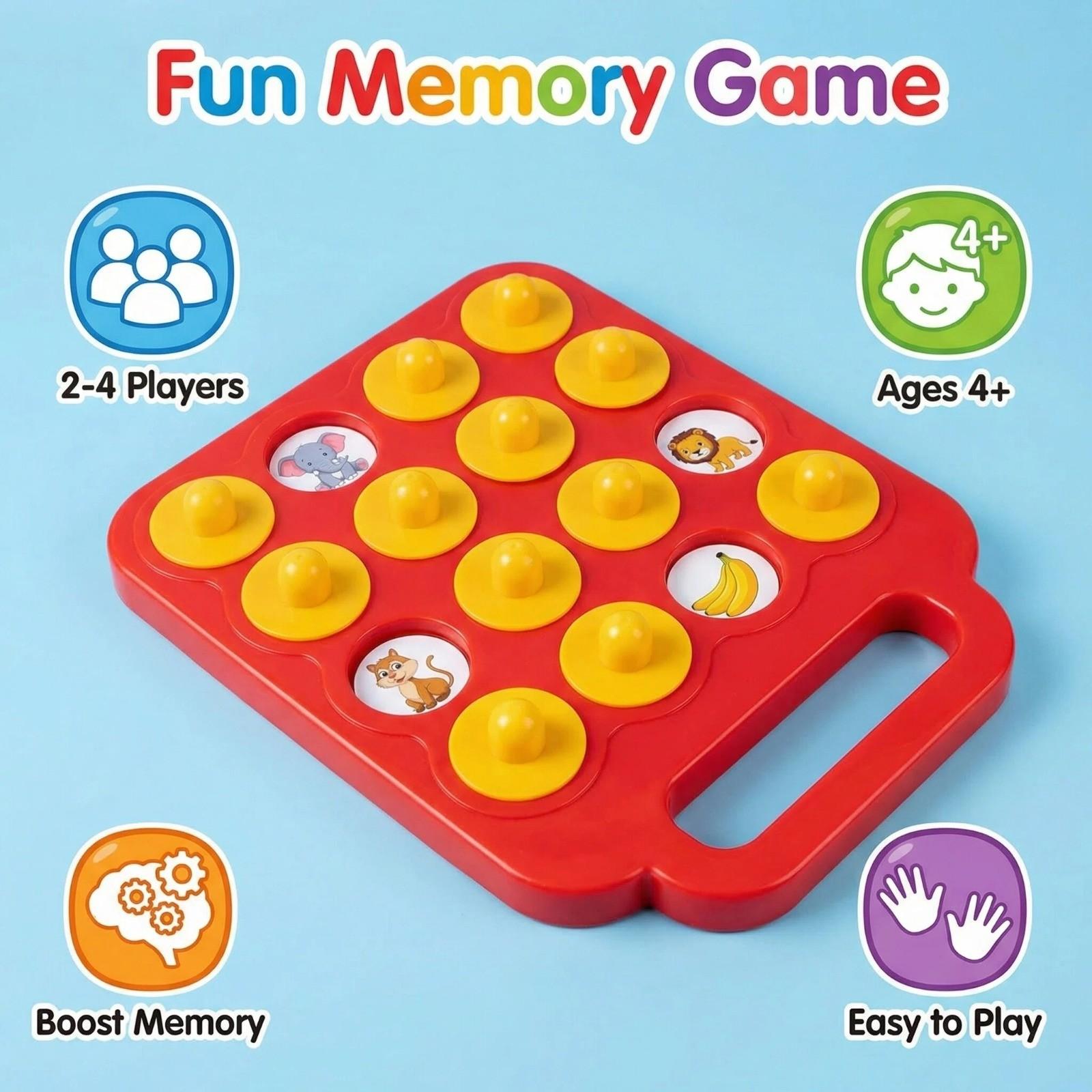 Table Flip Chess Memory Training Game, Interactive Two-Person Board Game, Pair Card Educational Toy, Suitable for 2-4 People