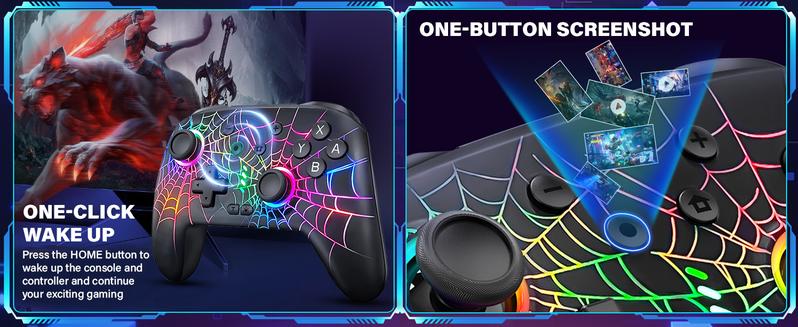 RBG Wireless Switch Controller for Nintendo Switch/Lite/OLED-Switch Pro Controller/iPhone/Android Game Stick,Programmable Game Joysticks for Nintendo Switch