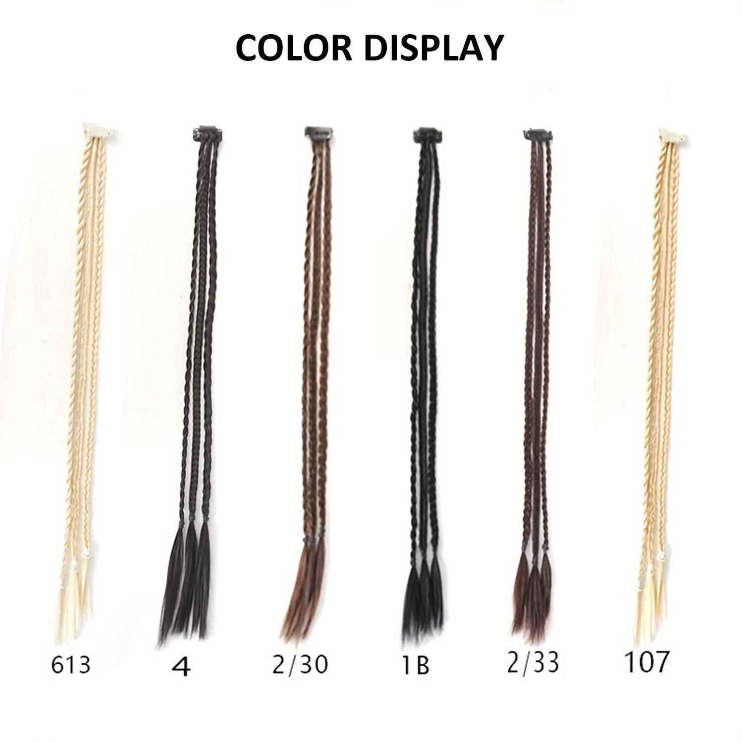 Three-strand braided hair extensions for women, BB clip-in boxing braids, 2-piece set