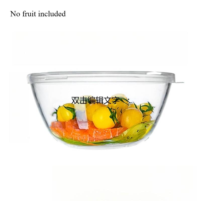 Glass covered mixing bowl set with large capacity salad bowl, suitable for baking and cooking, can enter preheated oven, dishwasher, freezer and microwave oven, Salad Serving Bowls