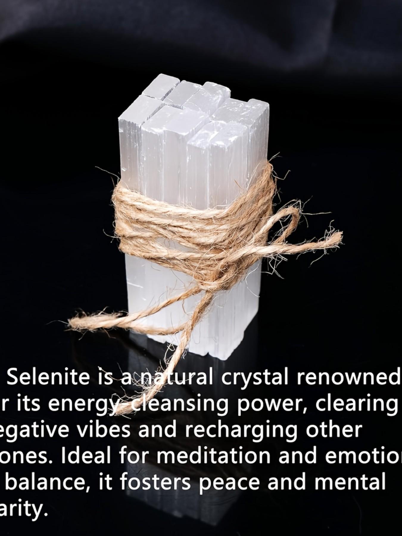 12/24pcs Natural Selenite Gypsum, Selenite Wand, Natural Selenite Sticks, Rough Stone Selenite Stick, Healing Crystals, Energy Stones, Crystal Decor